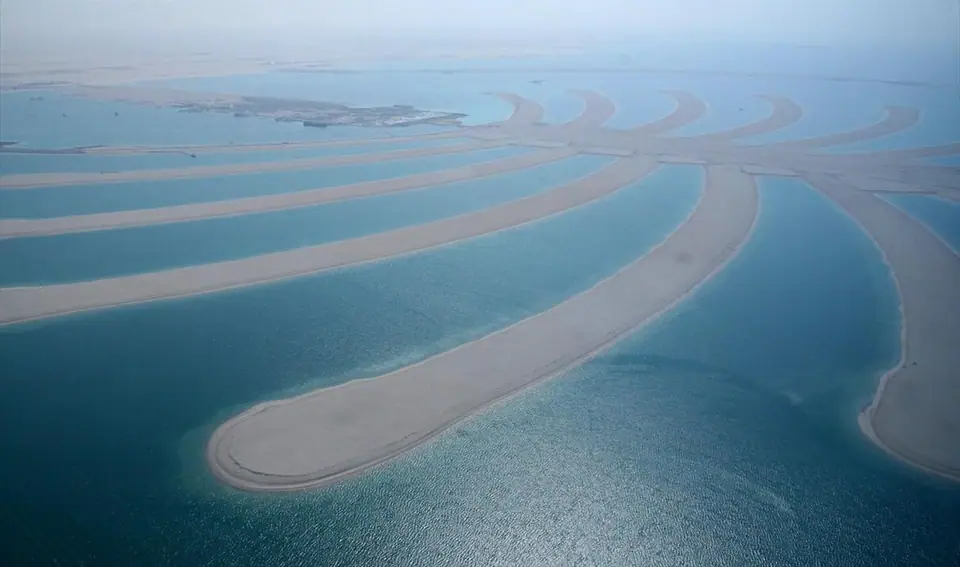 Aerial view of Palm Jebel Ali's fronds
