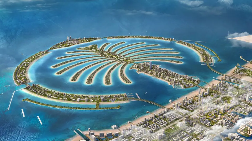 Aerial render of Palm Jebel Ali by Nakheel